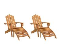 Sillas De Jardín Adirondack Con Reposapiés 2 Uds Madera Acacia Vidaxl