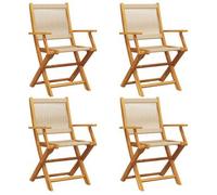 Vidaxl sillas de jardín plegables 4 uds madera maciza acacia beige