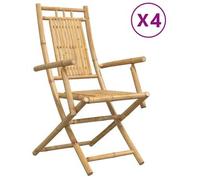 Sillas De Jardín Plegables 4 Unidades Bambú 53x66x99 Cm Vidaxl