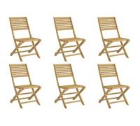 vidaXL Sillas de jardín plegables 6 uds madera acacia 48,5x61,5x87 cm