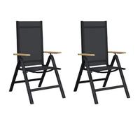 Sillas De Jardín Reclinables 2 Pcs Negro 58 X 73 X 111,5 Cm Vidaxl