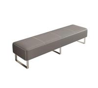 Sillas de sala de espera en polipiel PU | Acolchado cómodo y estructura de acero inoxidable, for oficinas y recepciones(Gray-b,180x40cm/70.8x15.7in)