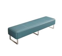 Sillas de sala de espera en polipiel PU | Acolchado cómodo y estructura de acero inoxidable, for oficinas y recepciones(Green-c,180x40cm/70.8x15.7in)