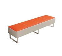 Sillas de sala de espera en polipiel PU | Acolchado cómodo y estructura de acero inoxidable, for oficinas y recepciones(Orange,180x40cm/70.8x15.7in)