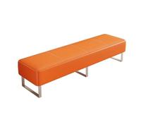 Sillas de sala de espera en polipiel PU | Acolchado cómodo y estructura de acero inoxidable, for oficinas y recepciones(Orange-b,180x40cm/70.8x15.7in)