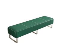 Sillas de sala de espera en polipiel PU | Acolchado cómodo y estructura de acero inoxidable, for oficinas y recepciones(Green,180x40cm/70.8x15.7in)