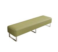 Sillas de sala de espera en polipiel PU | Acolchado cómodo y estructura de acero inoxidable, for oficinas y recepciones(Green-b,180x40cm/70.8x15.7in)