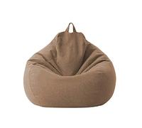 Sillas Grandes de Puf Puff de Color Liso Funda de Sofá Reclinable de Asiento Tumbona Perezosa para Exterior E Interior para Adultos y Niños sin Relleno unda de Puf Pera (marrón, 100 * 120cm)