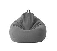 Sillas Grandes de Puff de Color Liso Funda de Sofá Reclinable de Asiento Tumbona Perezosa para Adultos y Niños sin Relleno (Gris oscuro, 85 * 105cm)
