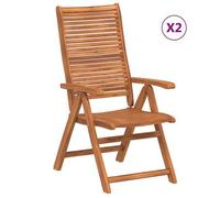 Sillas Jardín Plegables Reclinables 2 Uds Madera Maciza Acacia Vidaxl
