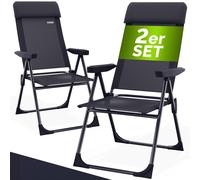 Sillas jardín plegables set de 2 aluminio antracita