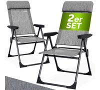 Sillas jardín plegables set de 2 aluminio gris moteado