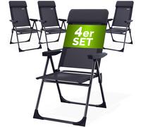 Sillas jardín plegables set de 4 aluminio antracita