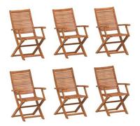 Sillas Jardín Reclinables 6 Uds Madera Maciza Acacia 57x66x95cm Vidaxl