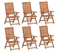 Sillas Jardín Reclinables 6uds Madera Maciza Acacia 56x72x107cm Vidaxl