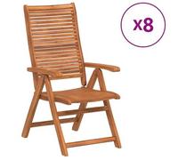 Sillas Jardín Reclinables 8uds Madera Maciza Acacia 56x72x107cm Vidaxl