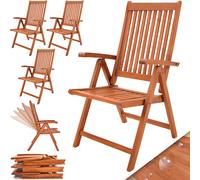 Sillas jardín Vanamo set de 4 madera de eucalipto plegables