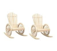 Sillas Mecedoras Adirondack 2 Uds Madera Maciza De Abeto Vidaxl