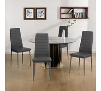 Sillas para comedor, sillas para cocina, juego de 4 unidades, color gris. Sillas modernas para invitados, sillas para visitas, sillones para cocina, sillas para comedor. Sillas para comedor con revest