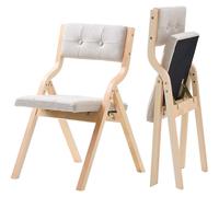 Sillas plegables para jardín de la marca VEVOR, con cojín acolchado y estructura de madera, lote de 2 unidades. Sillas modernas para comedor, ideales para cocina, oficina o fiestas. Sillas para cocina