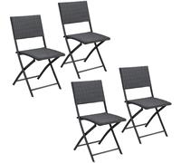 Sillas plegables "Rome"" set de 4 poliratán jardín exterior"