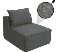 Sillón/Accesorios para sofá HWC-O54, sillón de relax, sillón tapizado, parte central, tela/textil (300g/m²), 63x75x97 cm, color gris oscuro