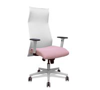 Sillón albacete malla blanco bali rosa brazos blancos base blanca rue