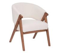 Sillón "amza" Bouclette Blanco - Atmosphera Createur D'interieur