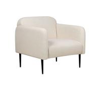 Sillón Asiento Silla Retro Art Deco Tela Lino Patas Metal Sala De Estar Beige Y Negro Stouby