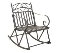 Sillón balancín de forja gris 55x45x91h cm