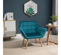 Sillón - Butaca de terciopelo - Sillón decorativo - Sillón de relax - Sillón - Turquesa claro - Estructura de metal resistente