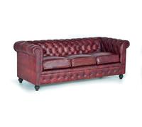 Sillon chester 3 plazas marrón.giner y colomer 72x86x200