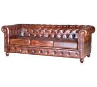 Sillon chester 3 plazas marrón.giner y colomer 76x85x200