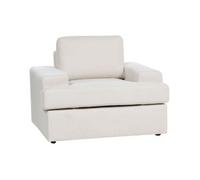 Sillón Clásico Tapizado Tela Poliéster Respaldo Acolchado Grueso Beige Claro Alla