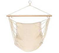 Sillón colgante Mangloder color crema 100 x 80 cm de algodón y poliéster, ahorra espacio, portátil, estable, para jardín, balcón, terraza, playa, camping, hasta 110 kg