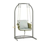 Sillón Colgante / Sillón Relax Suspendido Skylo Con Estructura Y Mesita Auxiliar Verde De Hjh Living