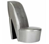 Sillón Con Forma De Zapato De Tacón Cuero Sintético Plateado Vidaxl