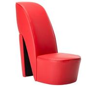 Sillón Con Forma De Zapato De Tacón Cuero Sintético Rojo Vidaxl