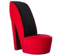Sillón Con Forma De Zapato De Tacón Terciopelo Rojo Vidaxl