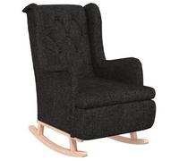 Sillón Con Patas Mecedoras Madera Caucho Terciopelo Negro Vidaxl
