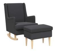 vidaXL Sillón con pouf 2 uds. Gris oscuro Bouclé