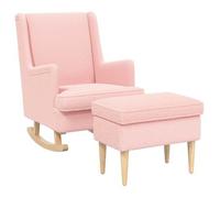 Sillón Con Pouf 2 Uds. Rosa Bouclé Vidaxl
