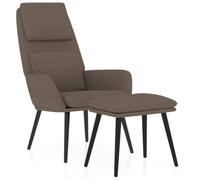 Sillón con reposapiés tela taupe con marco de metal | Tejido transpirable, marco de metal estable y madera contrachapada, reposabrazos cómodos, reposapiés de ajuste libre