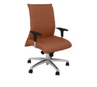 Sillón Confidente Ergonómico Para Visitas Con Mecanismo Sincro Y Regulable En Altura Asiento Y Respaldo Tapizados En Tejido Bali Color Marrón Piqueras Y Crespo Modelo Albacete Confidente