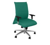 Sillón Confidente Ergonómico Para Visitas Con Mecanismo Sincro Y Regulable En Altura Asiento Y Respaldo Tapizados En Tejido Bali Color Verde Piqueras Y Crespo Modelo Albacete Confidente