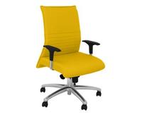 Sillón Confidente Ergonómico Para Visitas Con Mecanismo Sincro Y Regulable En Altura Asiento Y Respaldo Tapizados En Tejido Bali Color Amarillo Piqueras Y Crespo Modelo Albacete Confidente