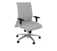 Sillón Confidente Ergonómico Para Visitas Con Mecanismo Sincro Y Regulable En Altura, Especial Para Personas De Envergadura (hasta 160 Kgs) - Asiento Y Respaldo Tapizados En Tejido Bali Color Gris Cla
