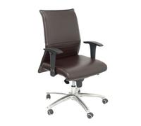 Sillón Confidente Ergonómico Para Visitas Con Mecanismo Sincro Y Regulable En Altura, Especial Para Personas De Envergadura (hasta 160 Kgs) - Asiento Y Respaldo Tapizados En Similpiel Color Marrón Cho