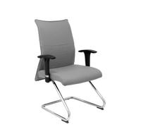 Sillón Confidente Ergonómico Para Visitas Con Patín Cromado Asiento Y Respaldo Tapizados En Tejido Bali Color Gris Piqueras Y Crespo Modelo Albacete Confidente Patín