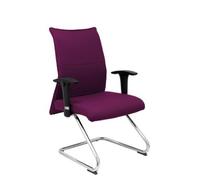 Sillón Confidente Ergonómico Para Visitas Con Patín Cromado Asiento Y Respaldo Tapizados En Tejido Bali Color Morado Piqueras Y Crespo Modelo Albacete Confidente Patín